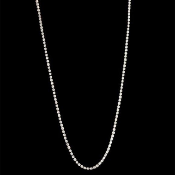 18K White Gold Plated Tennis Necklace 🆕 - Picture 3 of 3